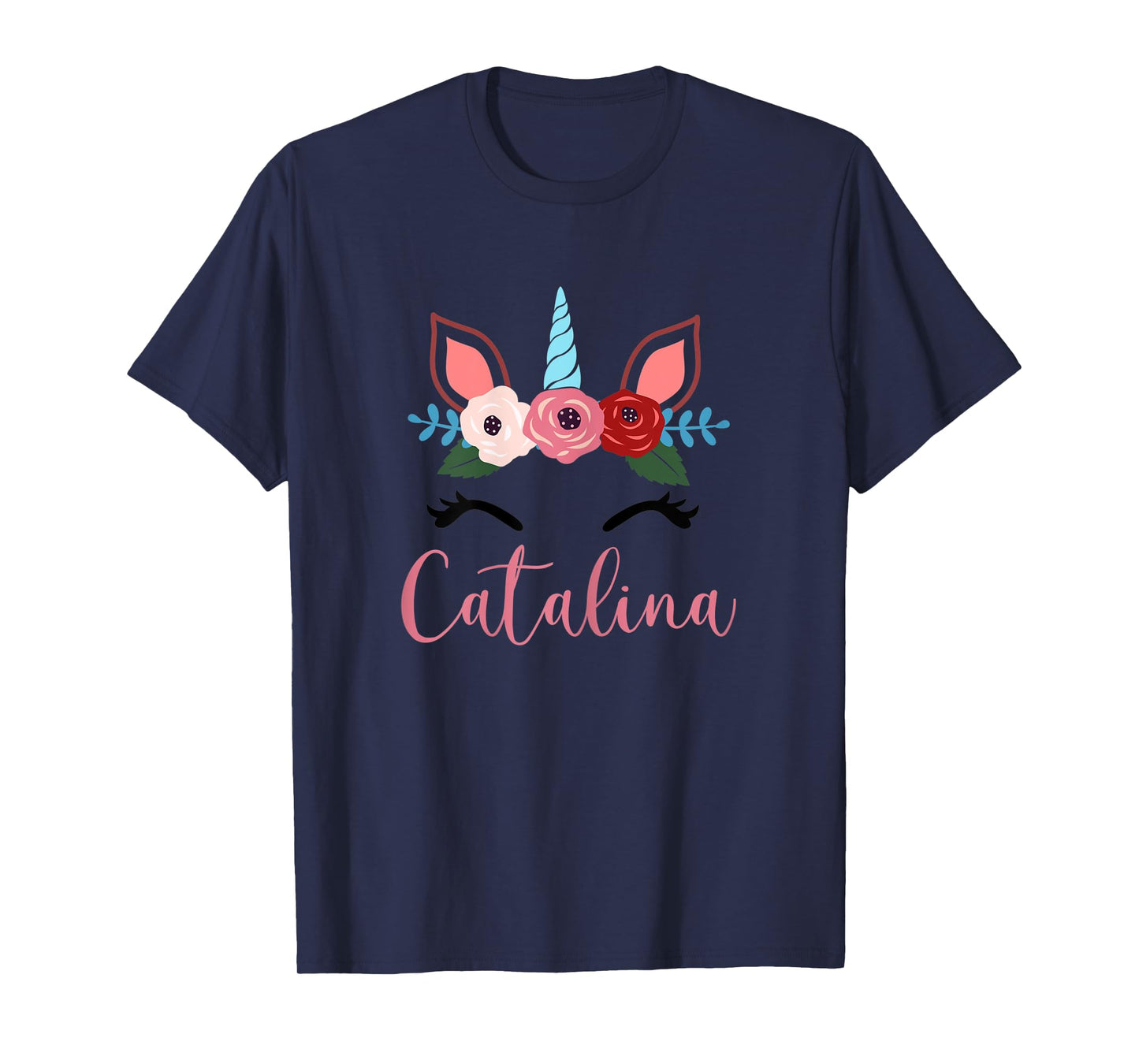 Cute Catalina Magical Floral Unicorn For Girls T-Shirt