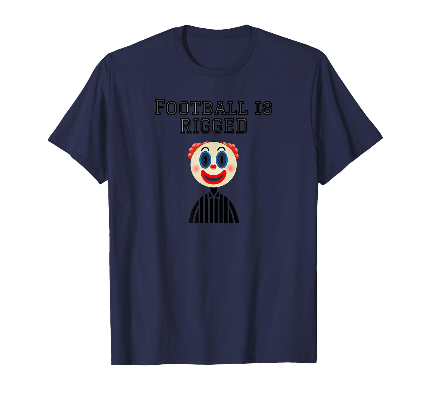 College Mascot Designs Football T-Shirt, Men's Unisex-Adults Blue Small Classic Fit Short Sleeve Clown Print Modern Casual Sports Football T-Shirt