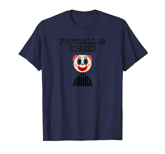 College Mascot Designs Football T-Shirt, Men's Unisex-Adults Blue Small Classic Fit Short Sleeve Clown Print Modern Casual Sports Football T-Shirt