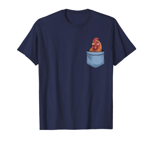Cute Pocket Chicken Farm Animal Lovers T-Shirt