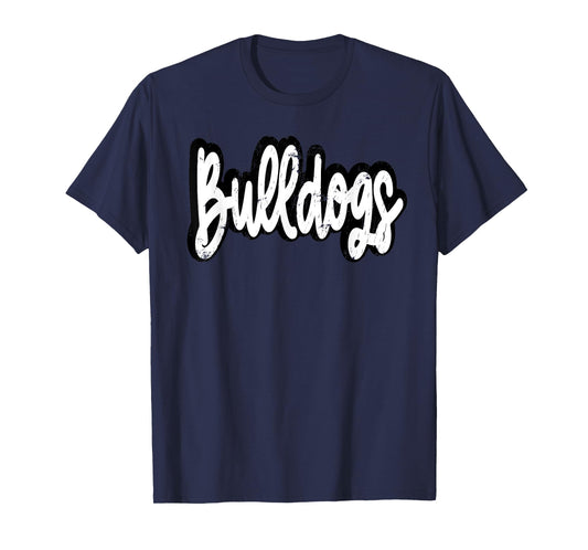 Bulldogs Mascot Retro Back to School Team Spirit T-Shirt