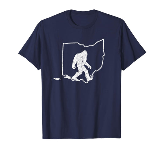 State of Ohio Vintage Pride Bigfoot Hunter T Shirt T-Shirt