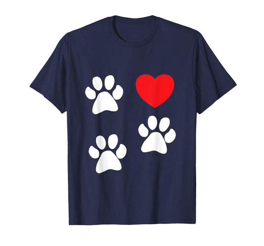 Tripod print 3-Legged Dog Amputee Love Paws Heart T-Shirt