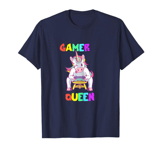Gamer Queen Gamer Queen Unicorn Gamer Cute Gaming T-Shirt