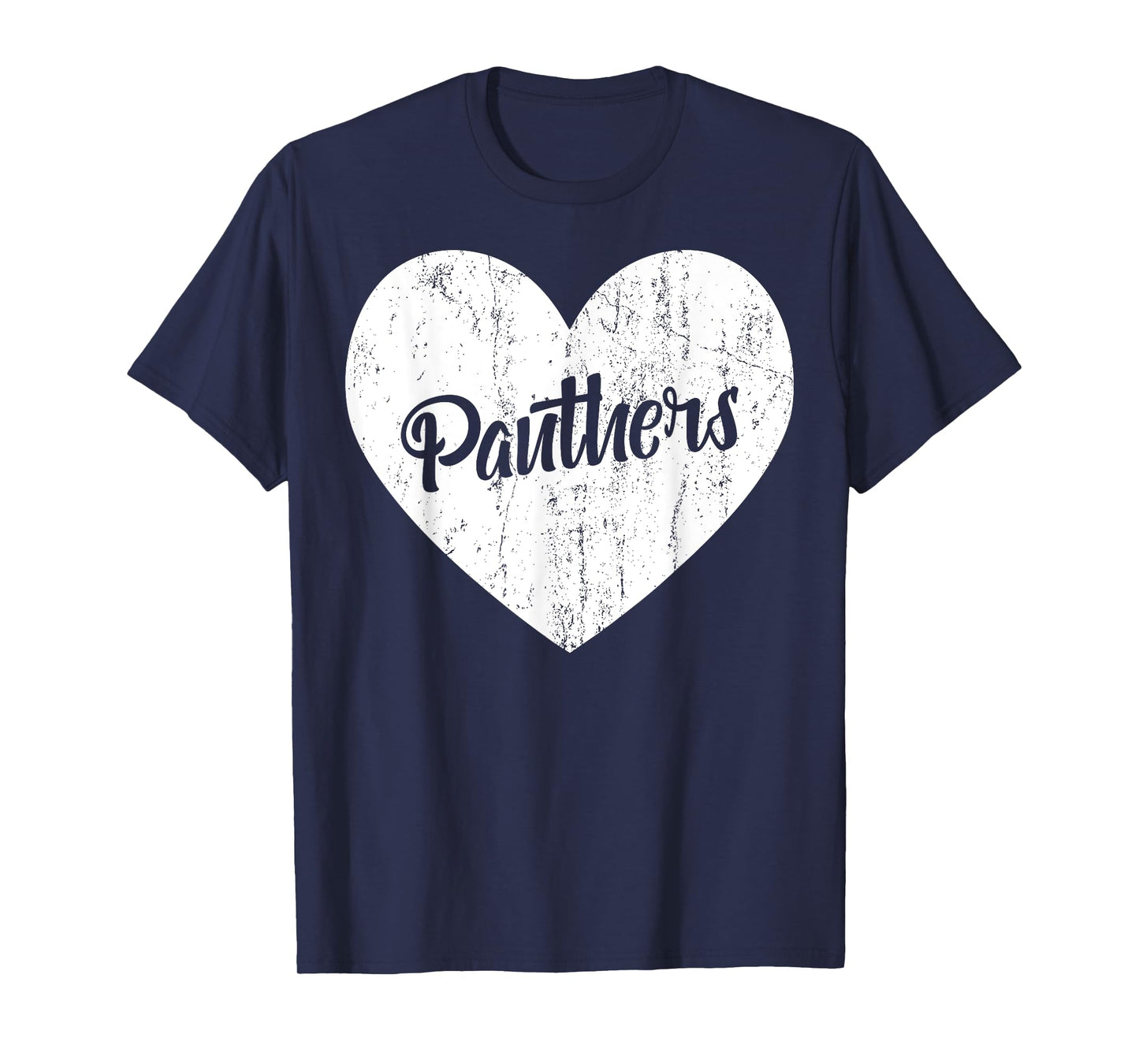 Panthers School Sports Fan Team Spirit Mascot Heart Gift T-Shirt