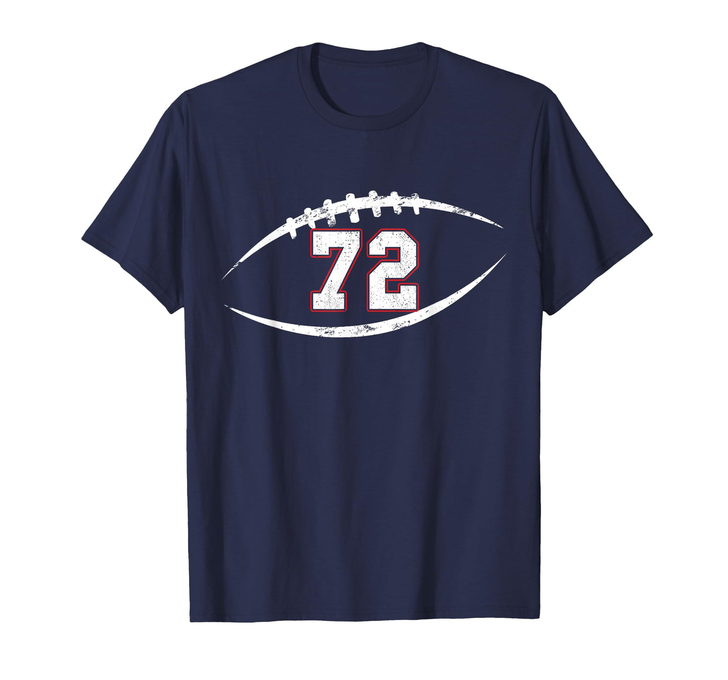 72 Number Vintage Football Player 72 Lucky Number Birthday T-Shirt
