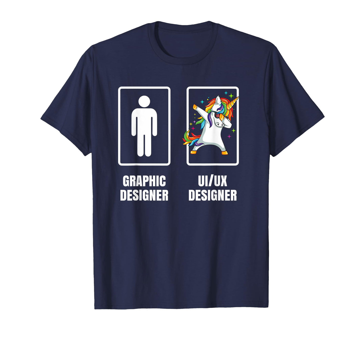 Dabbing Unicorn Graphic Designer UI UX Designer Illustration T-Shirt