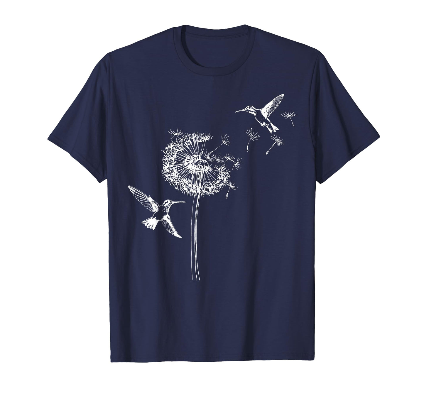 Hummingbird Bird Floral Dandelion Spring Birds Flower T-Shirt