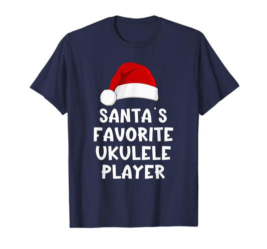 Christmas Santa's Favorite Ukulele Player Funny Xmas Pajama T-Shirt