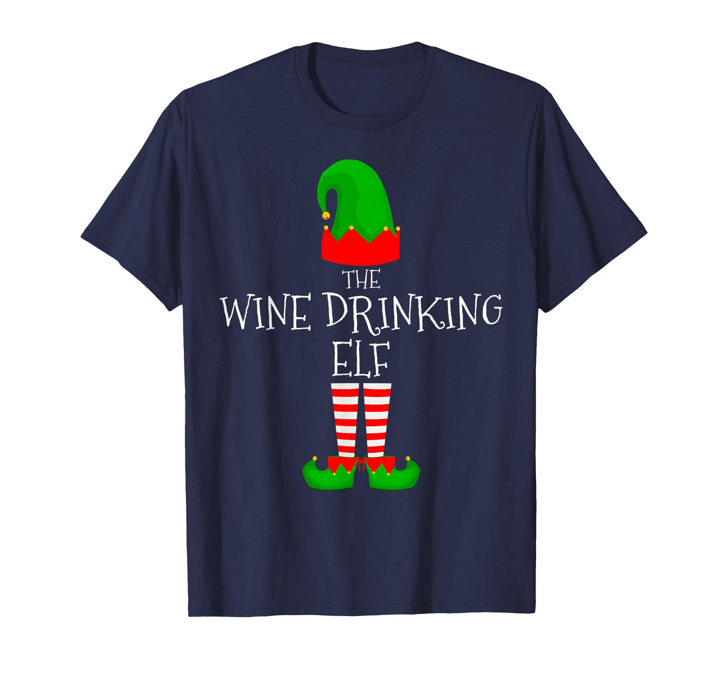 Wine Drinking Elf Family Matching Group Christmas Elves T-Shirt