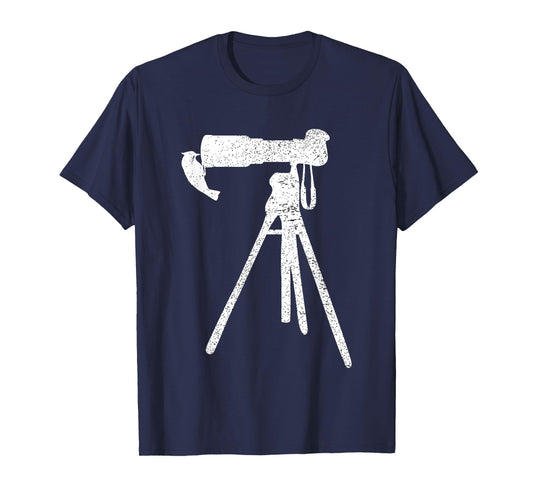 Retro Vintage Distressed Bird Photographer Wildlife Print T-Shirt