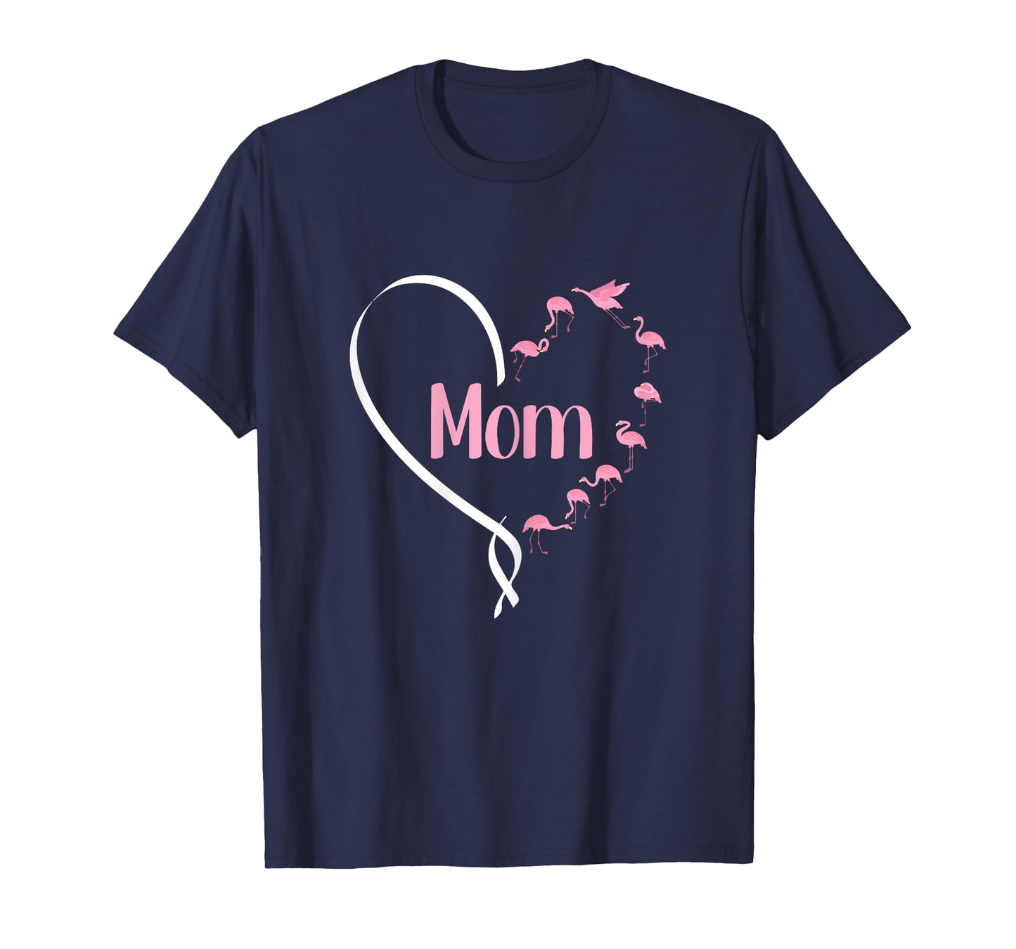 Mom Mothers Day Cute Flamingo Heart Bird Lover Mama Momma T-Shirt