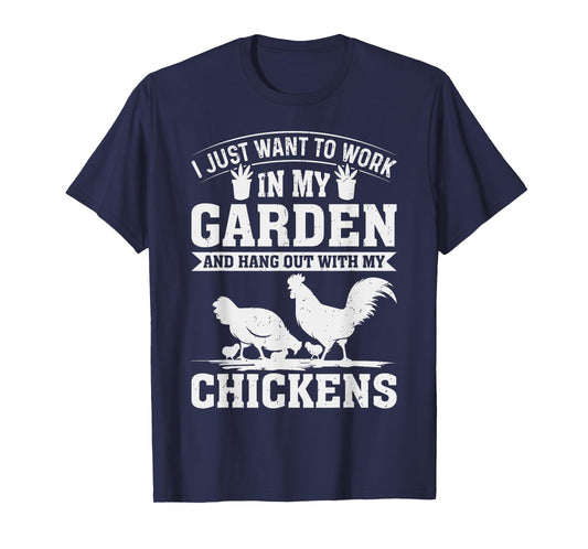 Garden and Chicken Hangout Funny Chicken Gifts for Men T-Shirt