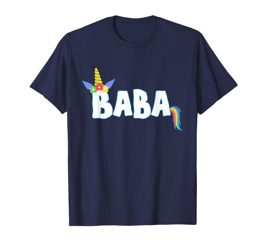 Unicorn Birthday Girl Shirt Funny BABA Grandpa Dad Gift Tee T-Shirt