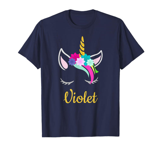 Violet Unicorn Name Shirt for Violet T-Shirt