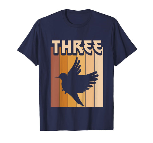 Kids 3 Year Old Bird Birthday Boy Girl 3rd Birthday Birds T-Shirt