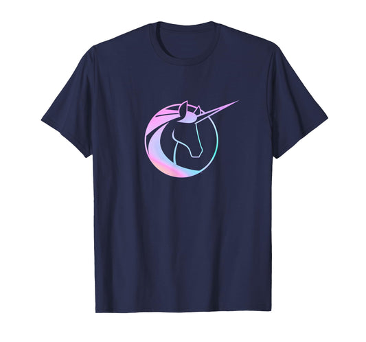 Unicorn Academy Icon and Logo Front and Back Print T-Shirt