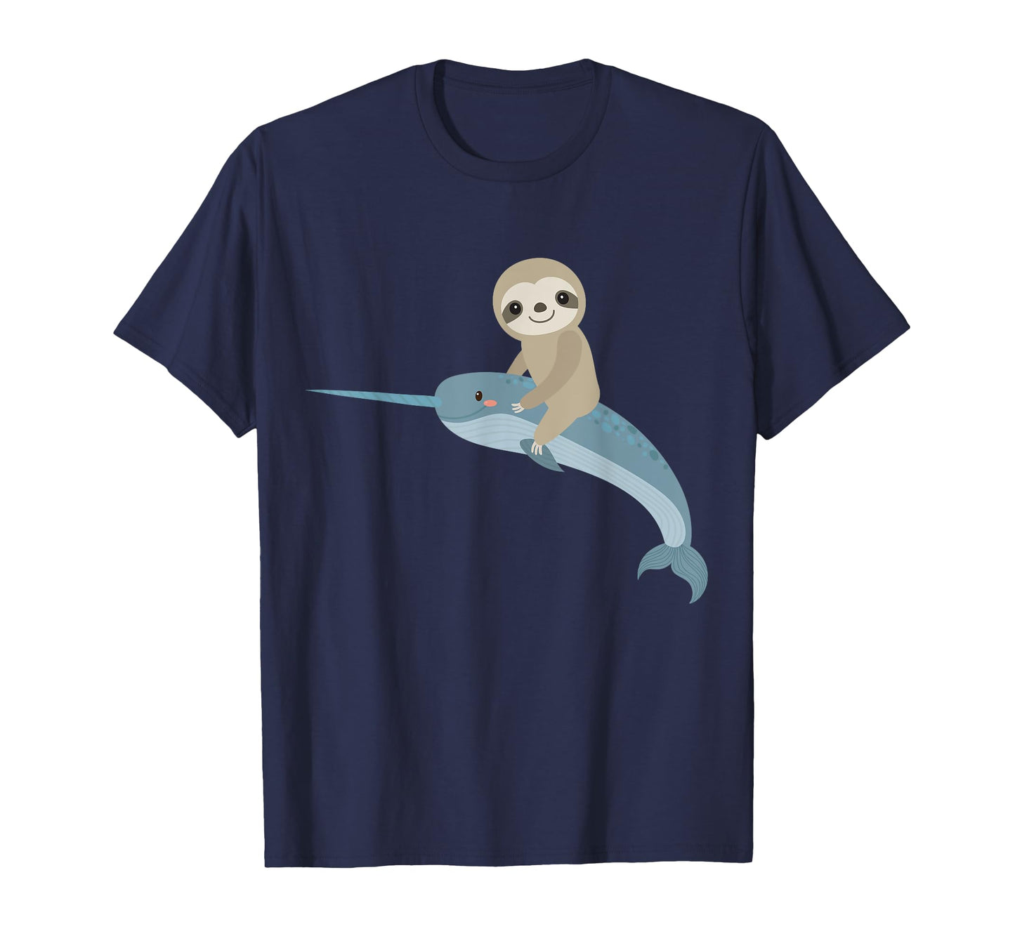 Sloth riding Narwhal, Unicorn of the Sea, men women boy girl T-Shirt