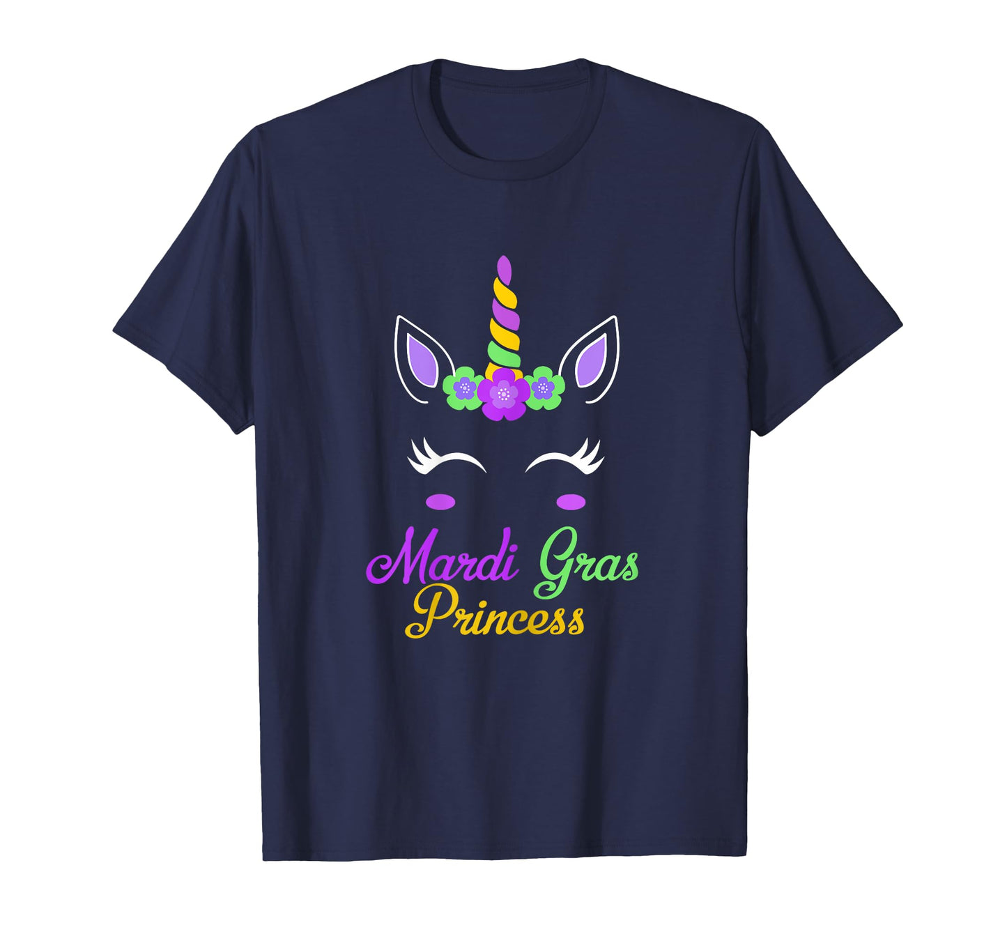 Little Miss Mardi Gras Princess Unicorn Girls Kids toddlers T-Shirt