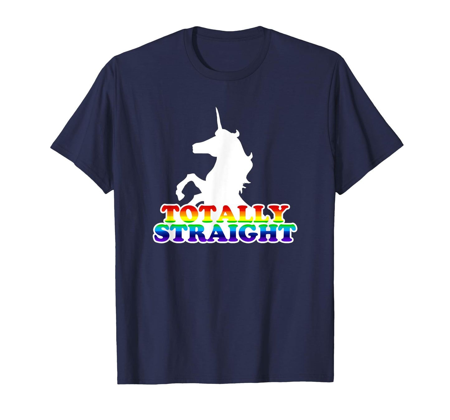 Wayward Tees Totally Straight Unicorn T-Shirt - Women's Junior, Girls, Black, Short Sleeve, Crew Neck, Classic Fit, Cotton 65% Polyester 35%, Humorous/Ironic Design, Size Small