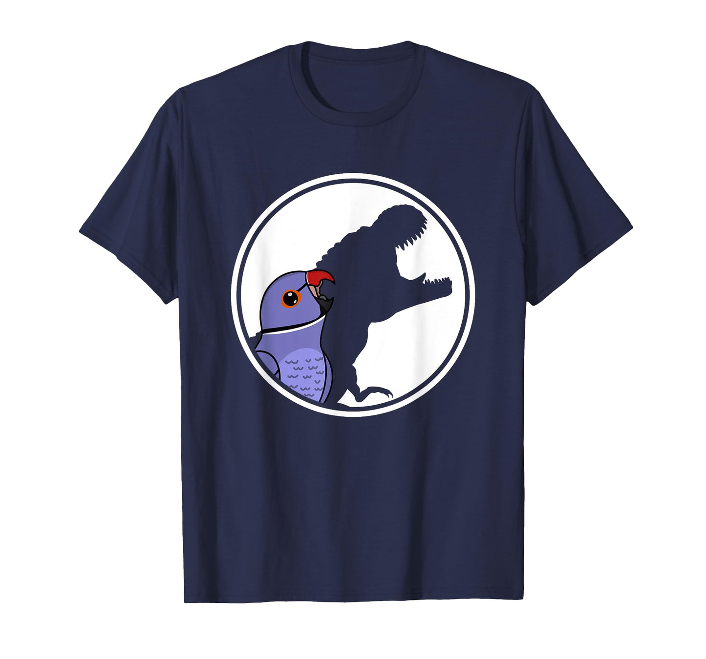 Parrot & T Rex Shadow I Violet Indian Ringneck T-Shirt