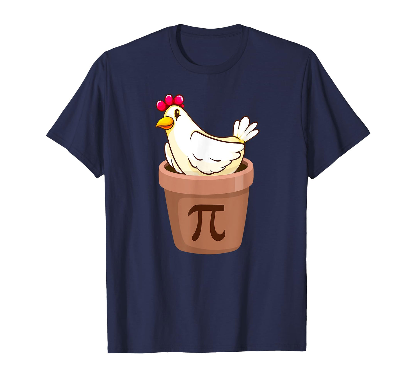 Chicken Pot Pi Day Funny Math pun Chicken Pi Day Cartoon T-Shirt