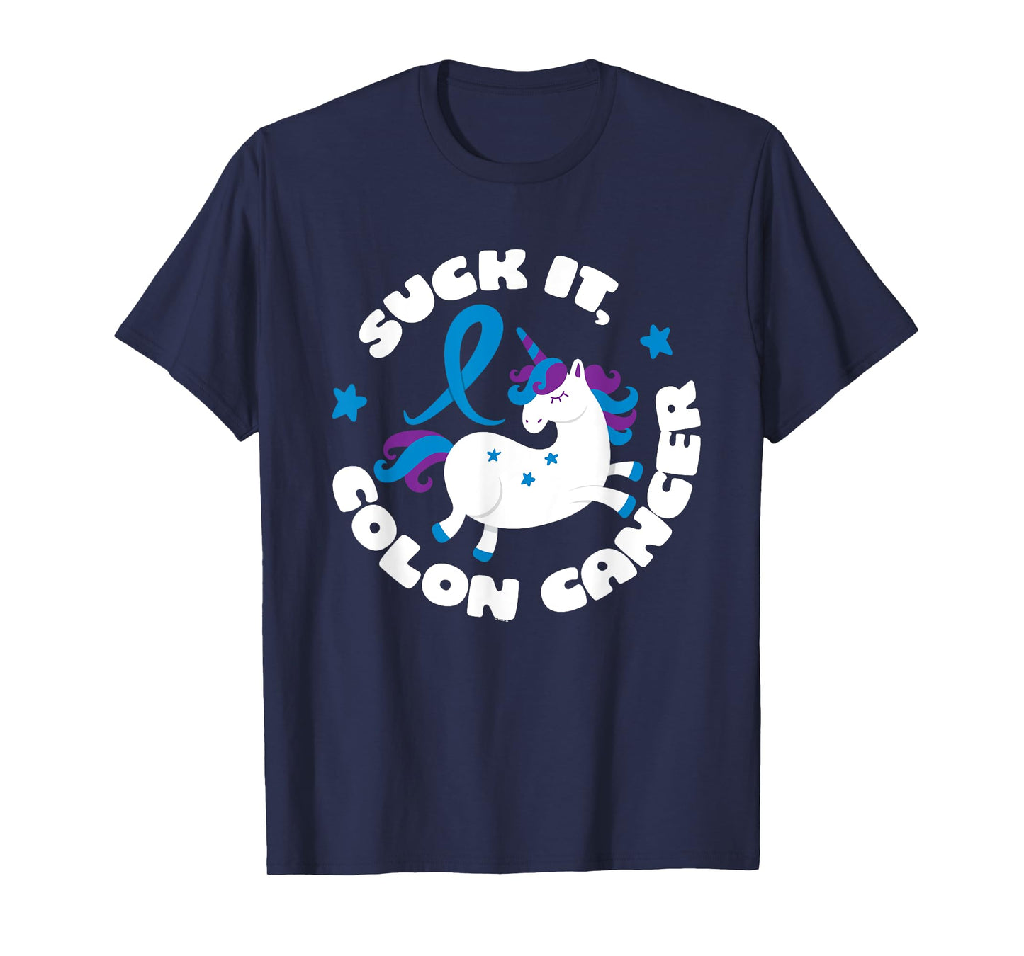 Colon Cancer Shirt | Suck It Colon Cancer Funny Unicorn Gift T-Shirt