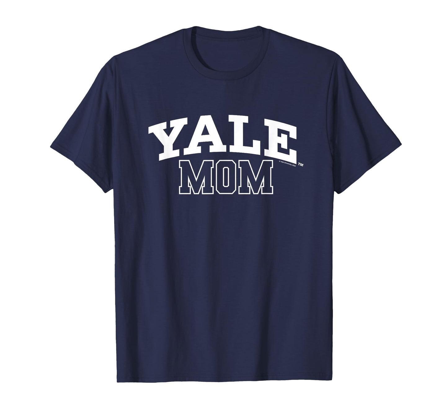 Yale University Proud Yale Mom Big Chest Varsity Style Font T-Shirt