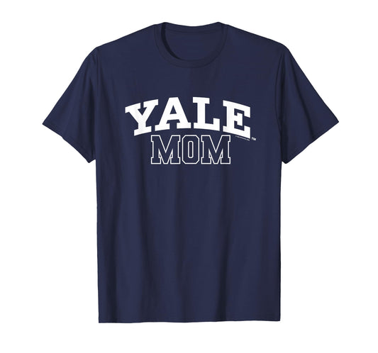 Yale University Proud Yale Mom Big Chest Varsity Style Font T-Shirt