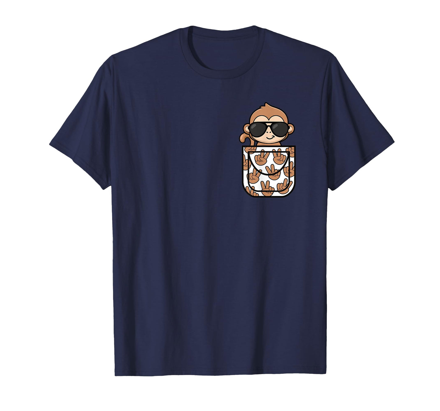 Funny Monkey Pocket Men Women Boys Girls Kids T-Shirt