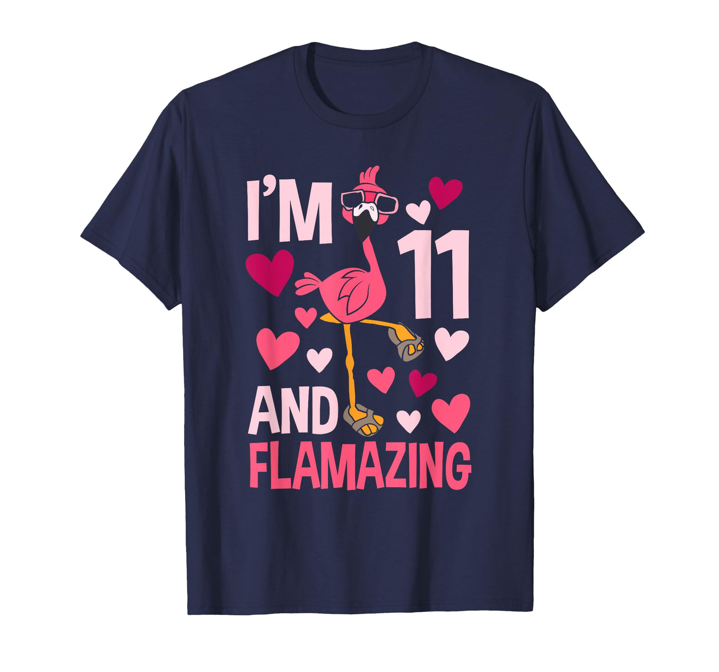 I'm 11 and Flamazing Flamingo Birthday For Boys 11 Years Old T-Shirt