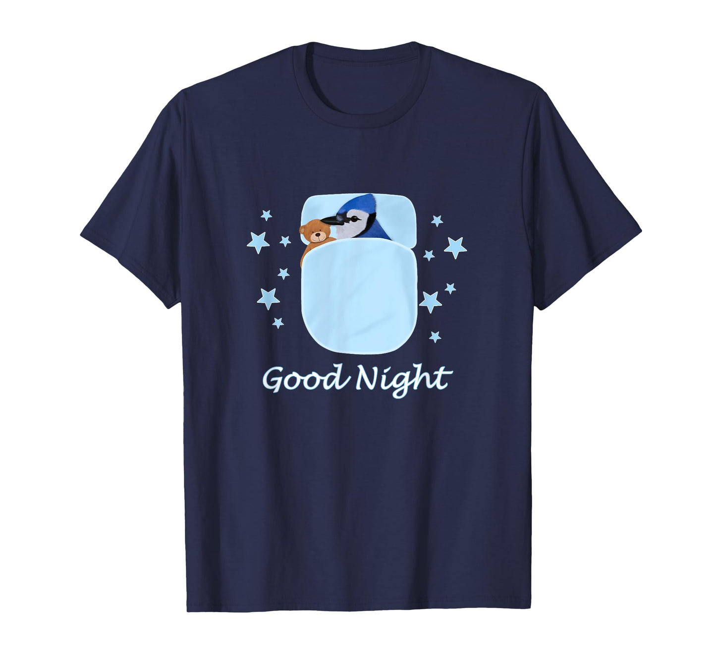 Blue Jay Teddy Bear Good Night Pyjamas Bird Biologist T-Shirt