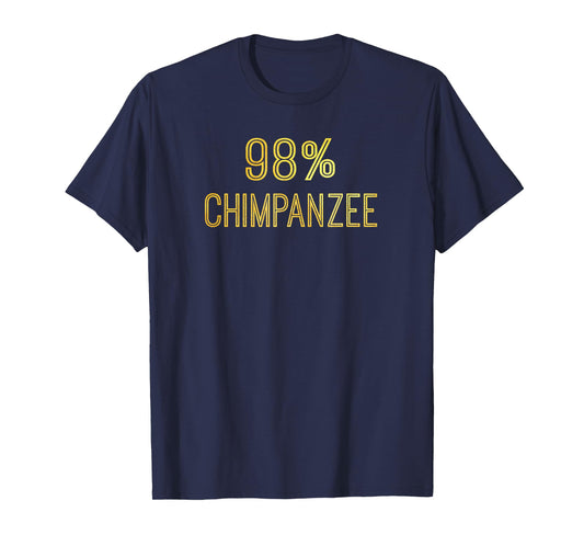 98% Chimpanzee Gold Evolution Science Gift T-Shirt T-Shirt