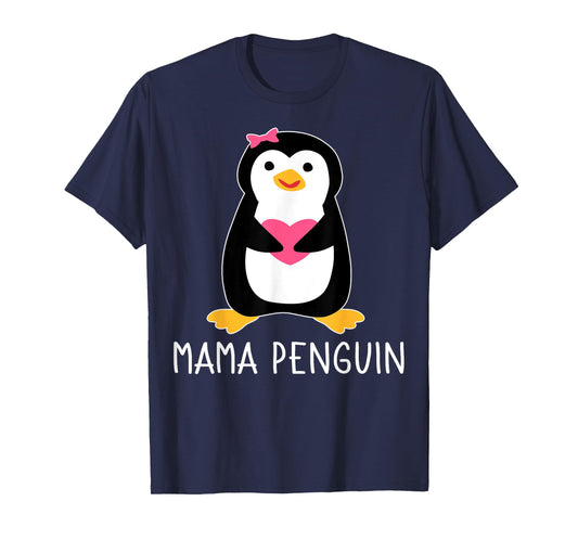 Penguin Mama Flightless Bird Lover Mother's Day Mommy Mom T-Shirt