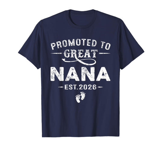 Promoted to Great Nana Est 2026 Pregnancy Announcement T-Shirt