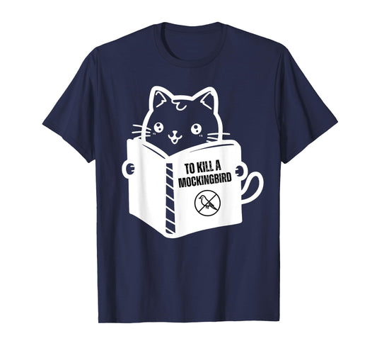 Funny cat reading to kill a mockingbird T-Shirt