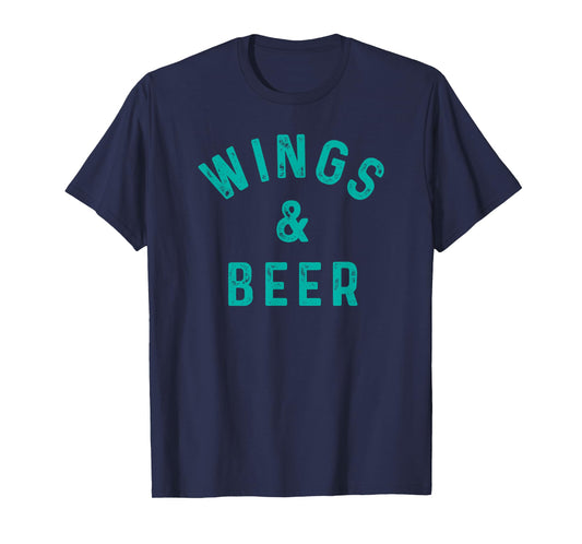 Wings & Beer Funny Buffalo Chicken and Beer Drinker T-Shirt