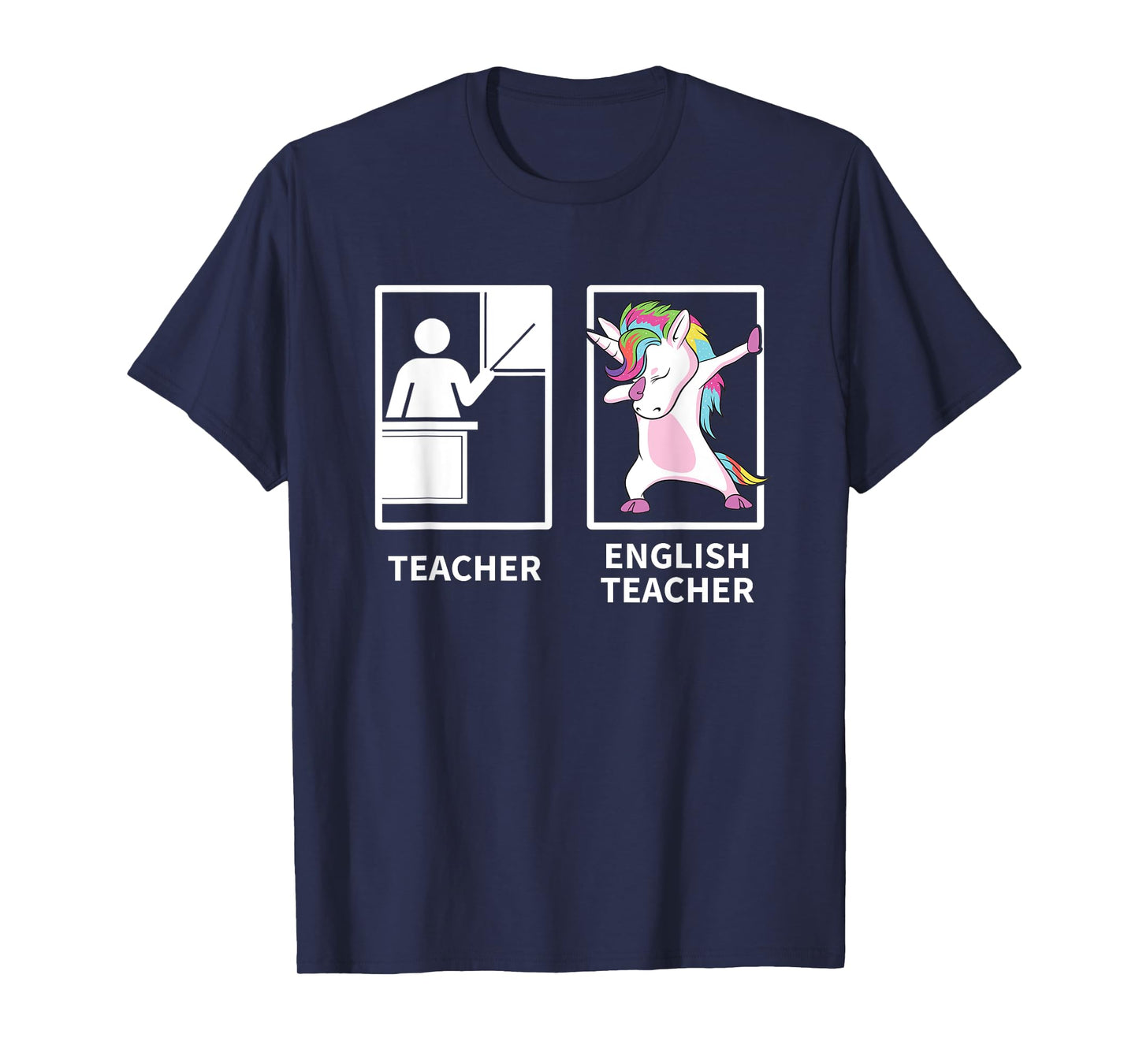 Dabbing Unicorn Shirt English Teacher Gift Men Women Kids T-Shirt