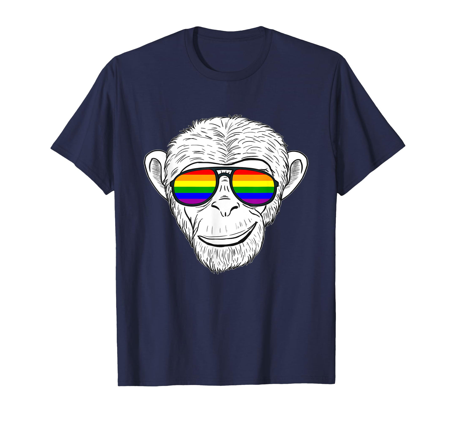 Monkey Chimp With Rainbow Sunglasses Rainbow Monkey T-Shirt
