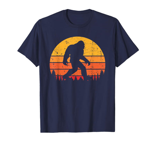 Bigfoot Sasquatch Yeti Retro Vintage Sunset Distressed T-Shirt