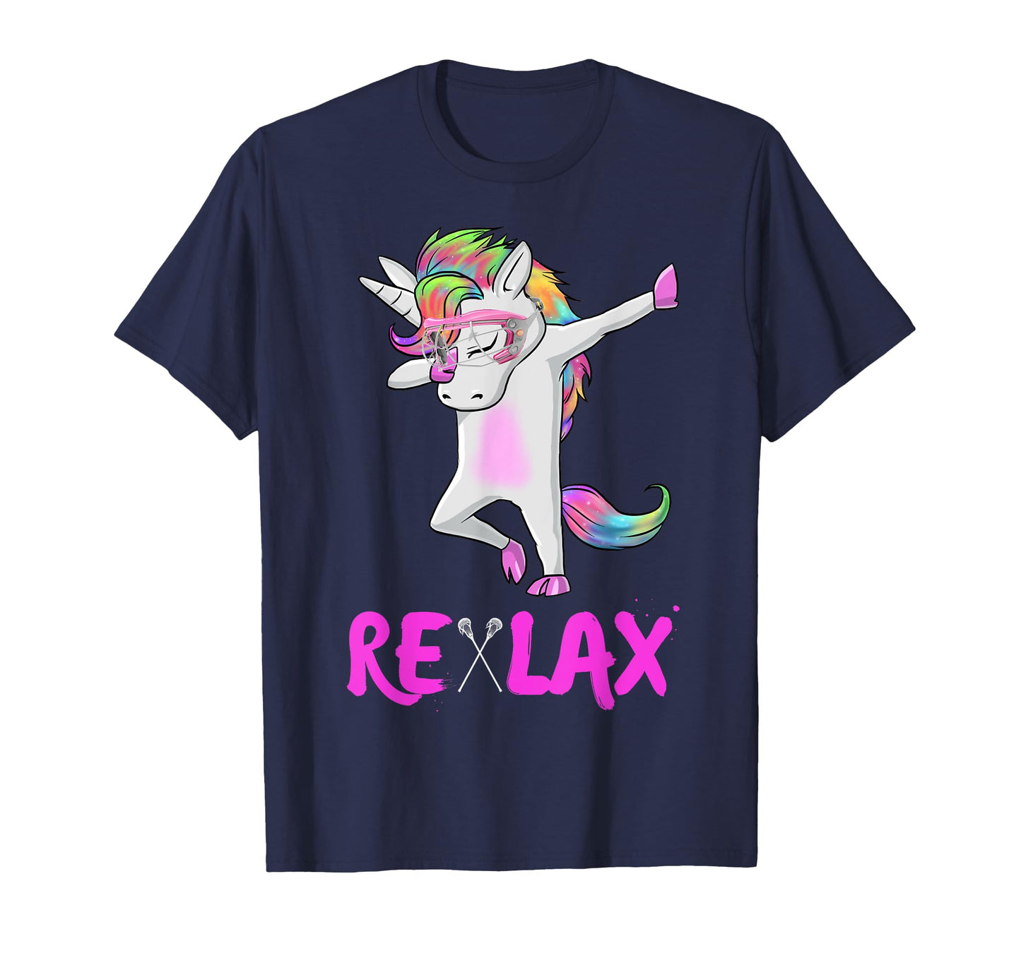 reLAX unicorn dab youth lacrosse Tees Lacrosse funny T-shirt