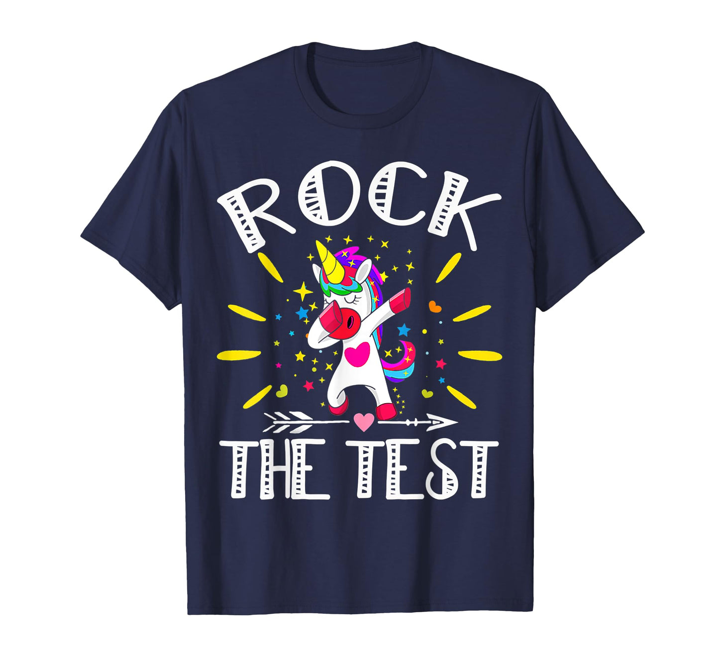 Test Day Rock The Test Teacher Testing Day Unicorn Teacher T-Shirt