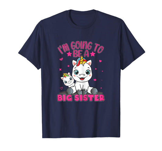 I'm Going To Be A Big Sister Girls' Siblings Unicorn T-Shirt