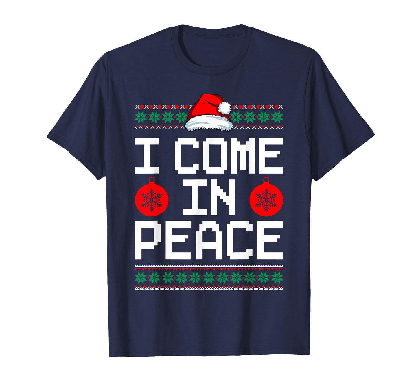 I Come In Peace Matching Couple Ugly Christmas Xmas Sweaters T-Shirt