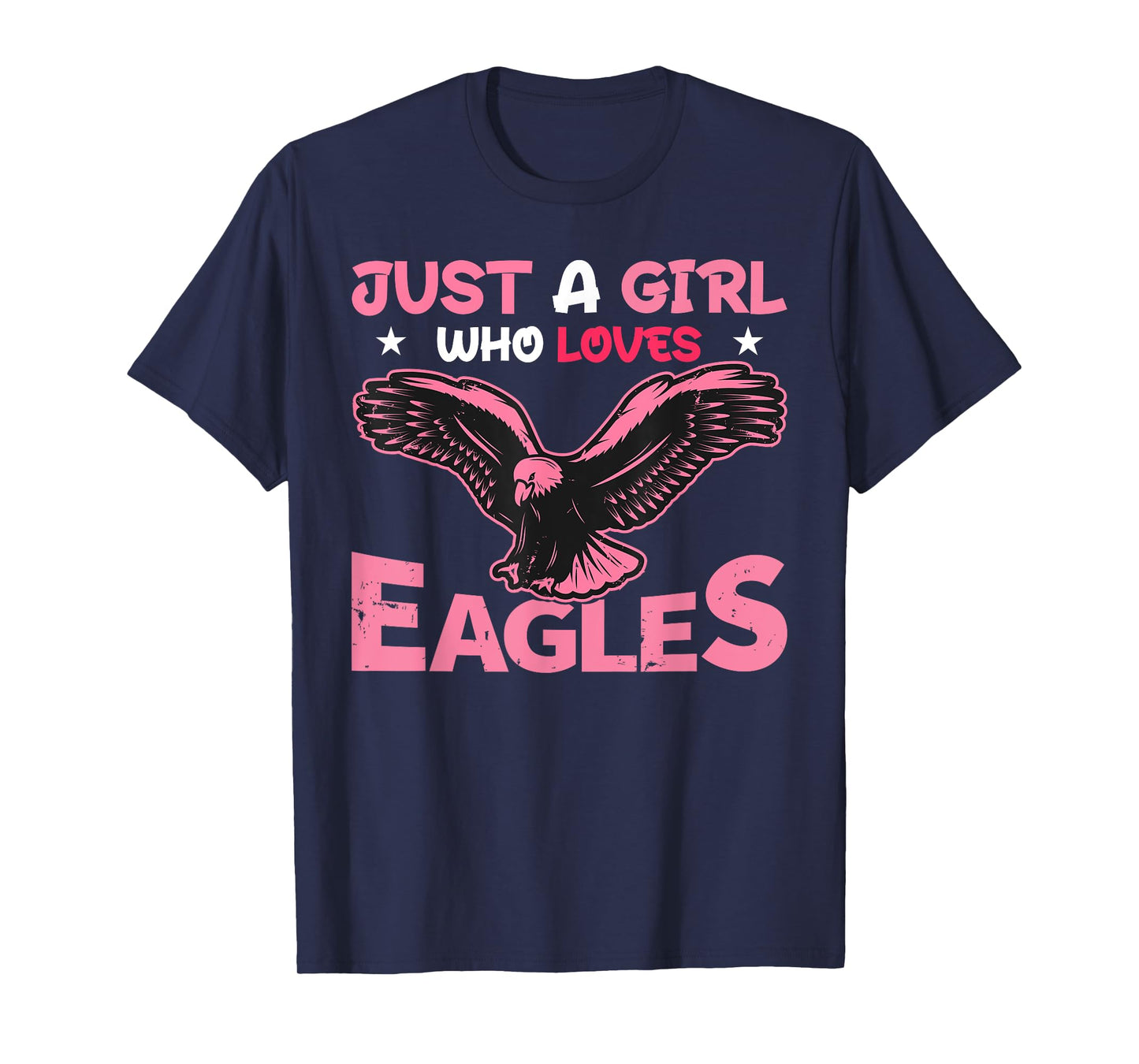 Women Just a Girl Who Loves Eagles Girls Bald Eagle Lover T-Shirt