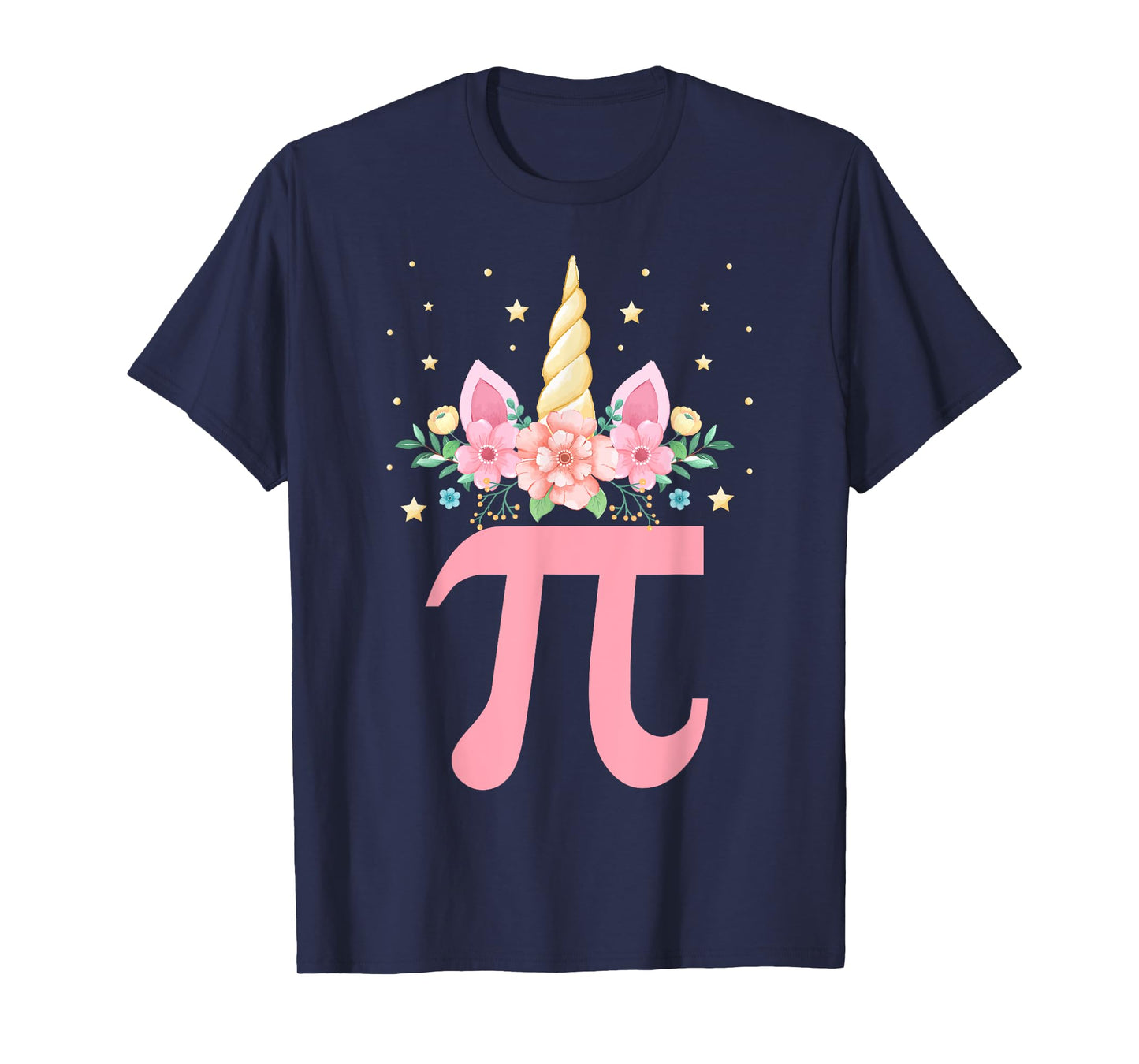 Cute Unicorn Pi day Floral Kids Boys Girls Math Teachers T-Shirt
