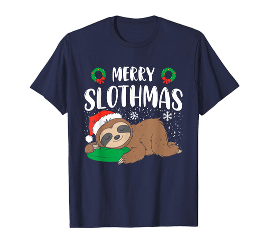 Merry Slothmas Christmas Pajama for Sloth Lovers T-Shirt