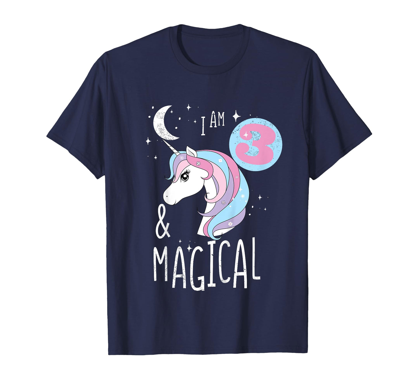 I AM 3 And Magical Unicorn 3rd Birthday 3 Years Girl T-Shirt