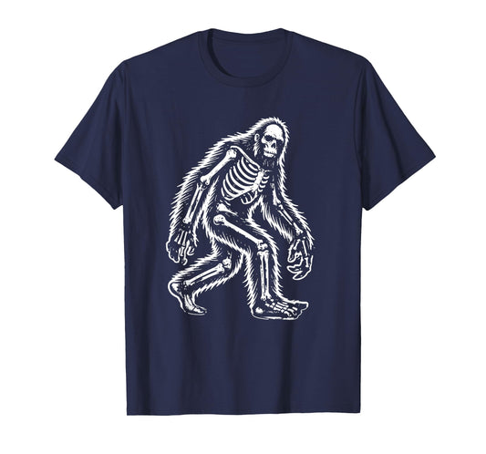 Funny Bigfoot Sasquatch Halloween skeleton men kids T-Shirt