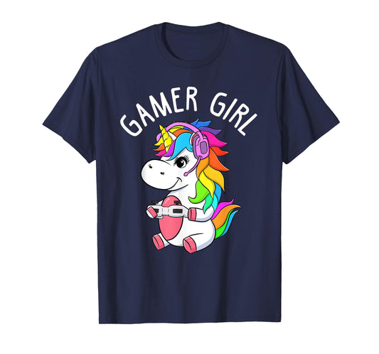 Gamer Girl Gaming Unicorn Cute Video Game Gift Women Girls T-Shirt